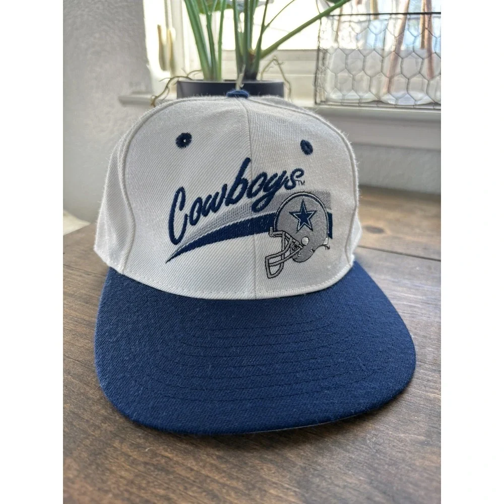 Vintage 1990s Dallas Cowboys Hat Cap ANNCO Script Fitted Size 7 Brand New